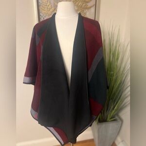 Elegant Women's Black and Burgundy Sweater